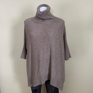 Beryll Neutral Cashmere Turtleneck poncho Sweater